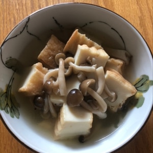 絹厚揚げときのこの白だし煮